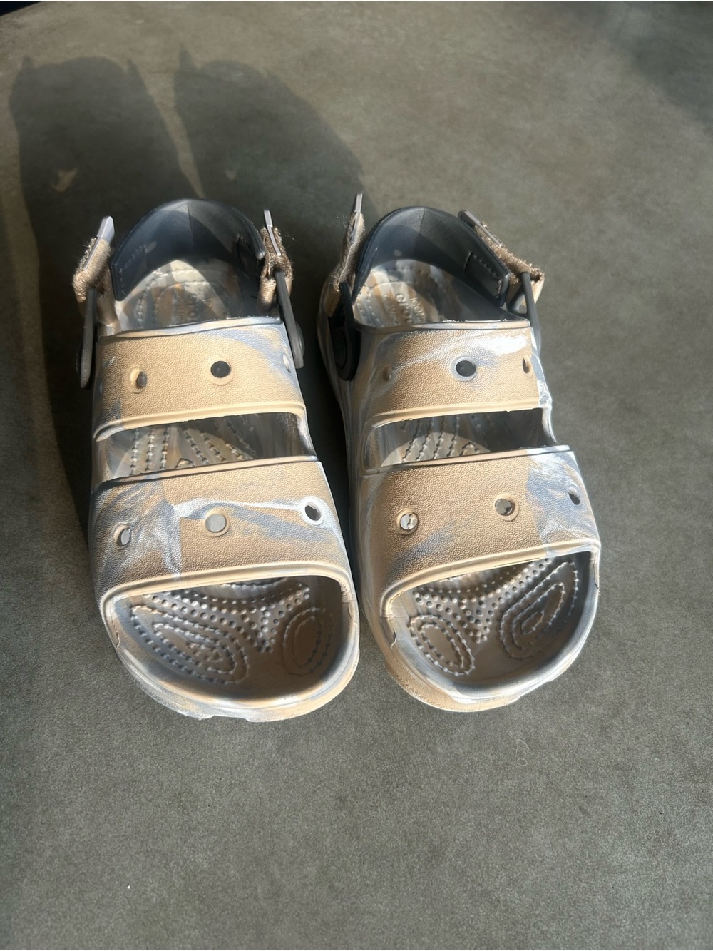 CROCS Metallic Pearl Beige Adjustable Sandals